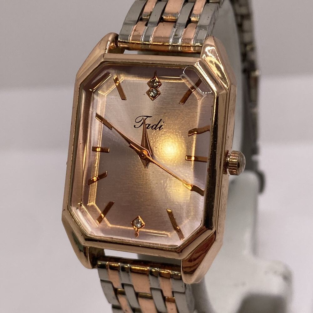 Womens Silver Rose Gold Watch New Battery
